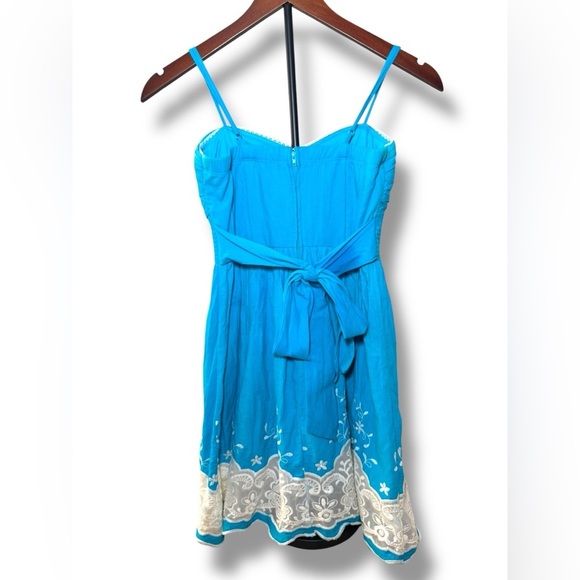 Speechless 100% Cotton Turquoise‎ Sweetheart Short Dress Juniors Sz 3 EUC - Picture 2 of 9